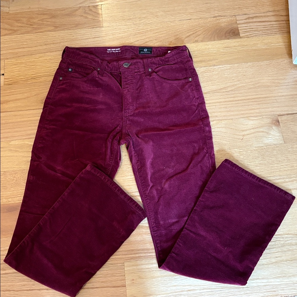 AG Velvet cropped 5 pocket 26 wine